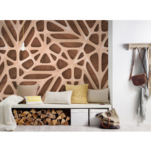 Livingwalls Fototapete Designwalls 3D Tapete Organic Surface beige braun creme Vliestapete glatt 3,50 m x 2,55 m