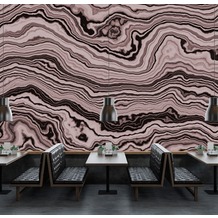 Livingwalls Fototapete Walls by Patel Marmortapete Onyx rosa schwarz Vliestapete glatt 4,00 m x 2,70 m