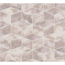 Livingwalls Vliestapete Metropolitan Stories 3D Tapete in Marmor Optik Alena St. Petersburg metallic rosa weiß 378632 10,05 m x 0,53 m