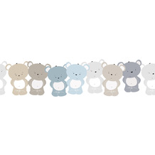 Lovely Kids selbstklebende Kinderzimmer Bordüre Cute Bears blau braun weiß grau 403738 5,00 m x 15,5 cm