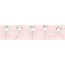 Lovely Kids selbstklebende Kinderzimmer Bordüre Dancing Ballerina rosa 403722 5,00 m x 15,5 cm