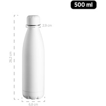 Mäser Vakuum Isolierflasche 500 ml - Isolierte Trinkflasche für heiße und kalte Getränke - Auslaufsichere Thermoflasche - Matt Weiße Isoflasche Weiß