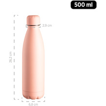 Mäser Vakuum Isolierflasche 500 ml - Isolierte Trinkflasche für heiße und kalte Getränke - Auslaufsichere Thermoflasche - Isoflasche in mattem Rosa Rosa