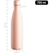 Mäser Vakuum Isolierflasche 750 ml - Isolierte Trinkflasche für heiße und kalte Getränke - Auslaufsichere Thermoflasche - Isoflasche in mattem Rosa Rosa