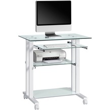 MAJA Möbel Computertisch OFFICE EINZELMODELLE Metall weiß - Glas 80 x 83,7 x 51 cm