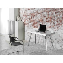 MAJA Möbel Schreib- und Computertisch Office Metall Alu Weißglas