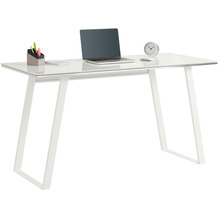 MAJA Möbel Schreib- und Computertisch Office Metall weiß Weißglas