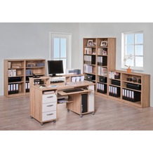MAJA Möbel Schreib- und Computertisch OFFICE EINZELMODELLE Sonoma-Eiche - Icy-weiß 141,1 x 104,4 x 67 cm