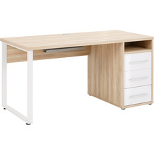 MAJA Möbel SET+ Schreibtisch Eiche natur - Weißglas