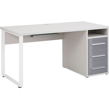 MAJA Möbel SET+ Schreibtisch platingrau - Grauglas