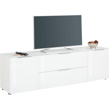 MAJA Möbel TREND Lowboard mit Glastop weiß matt - Weißglas