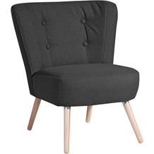 Max Winzer Neele Sessel Flachgewebe (Leinenoptik) schwarz
