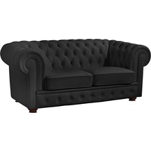 Max Winzer Bridgeport Sofa 2-Sitzer pigmentiertes Nappaleder schwarz