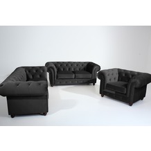 Max Winzer Sofa 2,5-Sitzer Orleans Samtvelours schwarz für Überall
