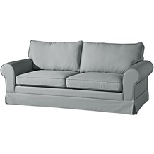 Max Winzer Hillary Sofa 3-Sitzer (2-geteilt) inkl. Zierkissen Flachgewebe (Leinenoptik) grau