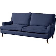 Max Winzer Passion Sofa 3-Sitzer (2-geteilt) Flachgewebe (Leinenoptik) dunkelblau