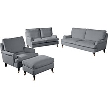 Max Winzer Sofa 3-Sitzer (2-geteilt) Passion Flachgewebe (Leinenoptik) grau 210 x 108 x 94