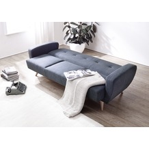 Max Winzer Jerry Sofa 3-Sitzer mit Bettfunktion Flachgewebe blau