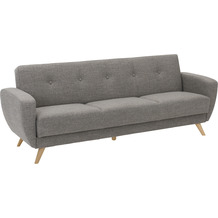 Max Winzer Sofa 3-Sitzer mit Bettfunktion Jerry Flachgewebe grau
