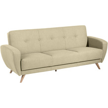 Max Winzer Jerry Sofa 3-Sitzer mit Bettfunktion Samtvelours (mit Clean-Abo Ausrüstung) beige