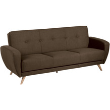 Max Winzer Jerry Sofa 3-Sitzer mit Bettfunktion Samtvelours (mit Clean-Abo Ausrüstung) braun