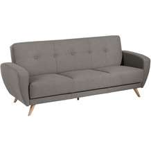 Max Winzer Jerry Sofa 3-Sitzer mit Bettfunktion Samtvelours (mit Clean-Abo Ausrüstung) grau