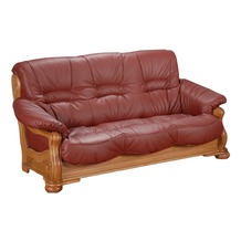 Max Winzer Sofa 3-Sitzer Tennessee pigmentiertes Nappaleder rot 205 x 95 x 95