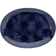 Maxwell & Williams ARC Platte oval, 41 x 30 cm, Indigoblau, Premium-Keramik, in Geschenkbox