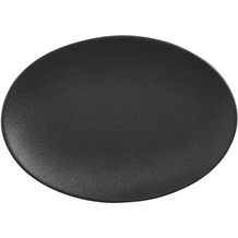 Maxwell & Williams CAVIAR BLACK Platte oval, 35 x 25 cm, Premium-Keramik schwarz, 4 Stück