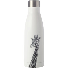 Maxwell & Williams MARINI FERLAZZO Trinkflasche 500 ml, Giraffe, Edelstahl schwarz, weiß