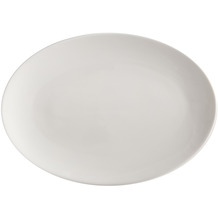 Maxwell & Williams ROUND Platte oval, 35 x 25 cm, Porzellan weiß, 4 Stück