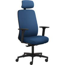 Mayer Sitzmöbel Drehstuhl 2229 Stoff Blau, mit Kopfstütze, mit höhenverstellbaren Armlehnen