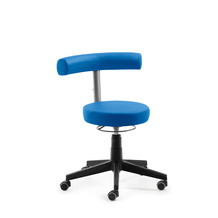 Mayer Sitzmöbel Funktionsdrehstuhl 1280 Kunstleder Karibikblau, Kunststoff-Fußkreuz schwarz, inkl. Rollen für Hartböden