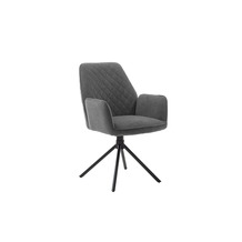 MCA furniture ACANDI 4 Fuß Stuhl mit Armlehnen, 2er Set, grau