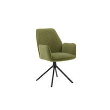 MCA furniture ACANDI 4 Fuß Stuhl mit Armlehnen, 2er Set, olive