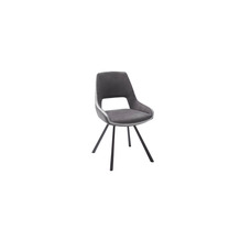MCA furniture BAYONNE 4 Fuß Stuhl, 2er Set, anthrazit grau