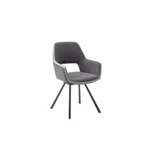 MCA furniture BAYONNE 4 Fuß Stuhl mit Armlehnen, 2er Set, anthrazit