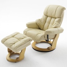 MCA furniture Calgary Relaxsessel mit Hocker, creme/natur