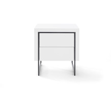 MCA furniture Cooper Nako Nachtkonsole weiß 2 Schubkästen schwarz 50 x 55 x 40 cm