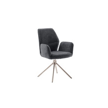 MCA furniture GREYTON 4 Fuß Stuhl mit Armlehnen, 2er Set, anthrazit