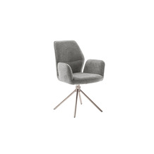 MCA furniture GREYTON 4 Fuß Stuhl mit Armlehnen, 2er Set, grau