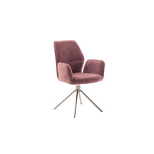 MCA furniture GREYTON 4 Fuß Stuhl mit Armlehnen, 2er Set, himbeerrot
