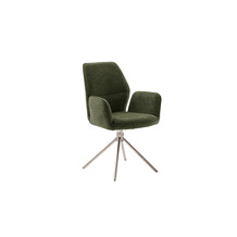 MCA furniture GREYTON 4 Fuß Stuhl mit Armlehnen, 2er Set, olive