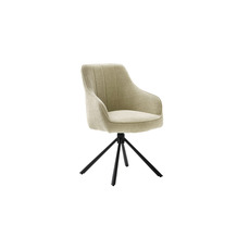 MCA furniture KASAMA 4 Fuß Stuhl mit Armlehnen & Griff, 2er Set, creme