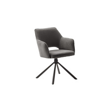 MCA furniture LUZON 4 Fuß Stuhl mit Armlehnen, 2er Set, anthrazit
