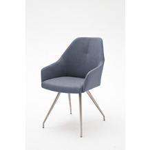 MCA furniture MADITA 4 Fuß Stuhl A -oval, 2er Set, graublau