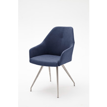 MCA furniture MADITA 4 Fuß Stuhl A -oval, 2er Set, nachtblau