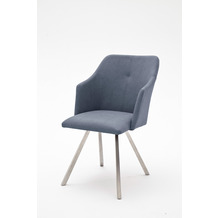 MCA furniture MADITA 4 Fuß Stuhl B -eckig, 2er Set, graublau