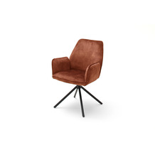 MCA furniture OTTAWA 4 Fuß Stuhl mit Armlehnen, 2er Set, rostbraun