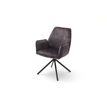 MCA furniture OTTAWA 4 Fuß Stuhl mit Armlehnen 2, 2er Set, anthrazit